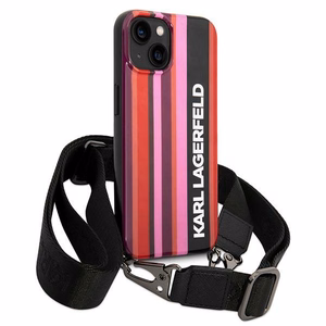 Karl Lagerfeld KLHCP14SSTSTP iPhone 14 6.1 "kietas dėklas rožinis / rožinis Spalvotos Juostelės Dirželis