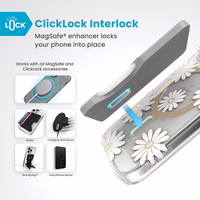 Speck Presidio Lux ClickLock & MagSafe - iPhone 16 Pro dėklas (Sunshine Daisies / Clear / auksinis)