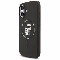 Karl Lagerfeld Silikoninis Karl&Choupette Ring MagSafe dėklas telefonui iPhone 17 - juodas