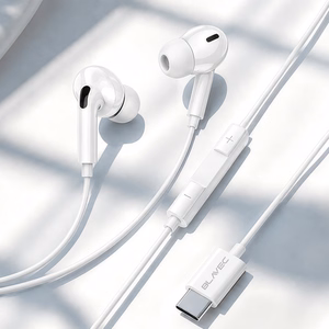 Blavec BHS-01 USB-C į ausis įstatomos ausinės su mikrofonu ir DAC (BHS01-W), baltos