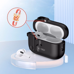 Tech-Protect Slim Hook dėklas su karabinu, skirtas Apple AirPods Pro 1 / 2 – juodas