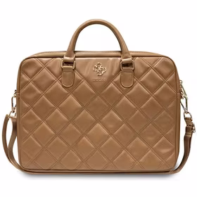 Guess Quilted 4G krepšys 16" nešiojamam kompiuteriui - rudas