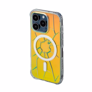 Magnetinis Kingxbar PQY Crack Series silikoninis dėklas telefonui iPhone 15 Pro Max - holografinis