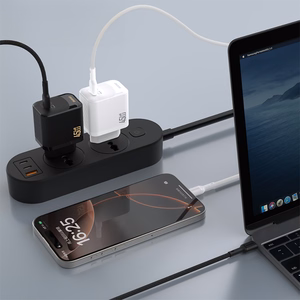 Dudao A28C 45W GaN sieninis įkroviklis + USB-C kabelis - juodas