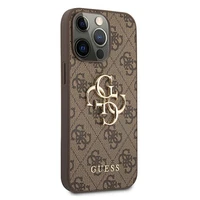 Guess GUHCP13X4GMGBR iPhone 13 Pro Max 6.7" rudas kietas dėklas 4G Didelis Metalinis Logotipas