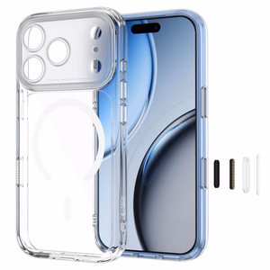 Tech-Protect MagPeak MagSafe CC dėklas, skirtas iPhone 18 Pro / 17 Pro, skaidrus