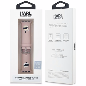 KARL LAGERFELD DIRŽELIS KLAWMSLKCNP APPLE WATCH 38/40/41MM ROŽINIS/ROŽINIS DIRŽELIS 3D RUBBER KARL&CHOUPETTE HEADS