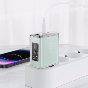Įkroviklis Acefast GaN pilkas 65W (2xPD / 1xQC3.0)