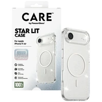 CARE by PanzerGlass Flagship Urban Explorer dėklas telefonui su baltu magnetiniu MagSafe, skirtas iPhone Air – skaidrus su blizgučiais