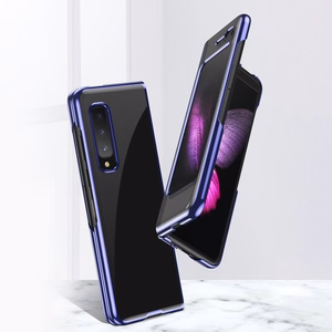 Plating dėklas kietas dėklas su elektroplokštės rėmeliu Samsung Galaxy Fold mėlynas
