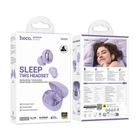 HOCO belaidės ausinės Bluetooth TWS EW200 violetinės