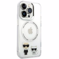 Karl Lagerfeld KLHMP14XHKCT iPhone 14 Pro Max 6.7 "kietasis dėklas skaidrus / skaidrus Karl & Choupette aliuminis Magnetinis
