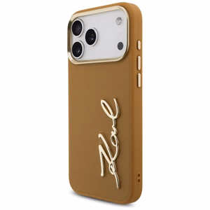 Karl Lagerfeld Karl Script Logo dėklas iPhone 17 Pro Max - rudas
