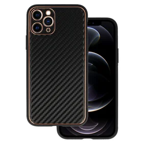 TEL PROTECT Leather Carbon dėklas telefonui Iphone 11 juodas