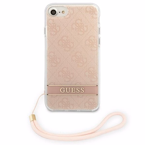 Guess GUOHCI8H4STP iPhone SE 2022 / SE 2020 / 7/ 8 розовый/розовый жёсткий чехол 4G Print Strap