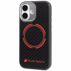 Audi RSQ Anglies pluošto Sportinis raudonas apskritimas Magnetinis dėklas telefonui iPhone 17 - juodas