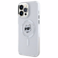 Karl Lagerfeld IML Metalinė Choupette galva MagSafe dėklas iPhone 14 Pro Max - baltas