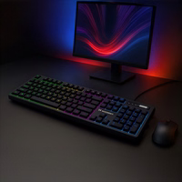 "Wozinsky" WKG-200 RGB membraninė žaidimų klaviatūra su slinkimo ratuku - juoda