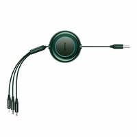 "Baseus Bright Mirror 2", USB 3-in-1 kabelis, skirtas micro USB / USB-C / "Lightning" 3,5 A 1,1 m (žalias)