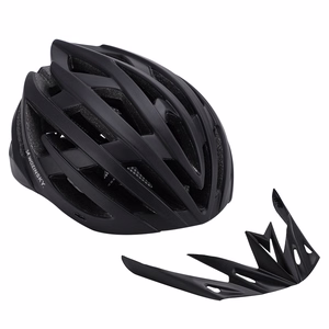 Wozinsky MTB велосипедный шлем со съемным козырьком и задним USB-фонарем L - черный