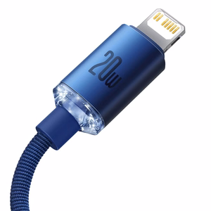 Baseus kabelis Crystal Shine USB-C - Lightning 2,0 m 20W mėlynas