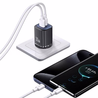 USAMS Tinklo įkroviklis CC254 30W GaN USB-C/USB-A Fast Charging HC Series juodas CC254TC01