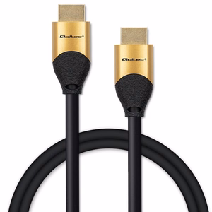 Qoltec 50355 – HDMI 2.1 Ultra High Speed laidas, 8K 60 Hz, 28 AWG, auksinis, 2 m
