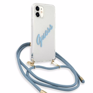 Guess GUHCP12SCRTVSBL iPhone 12 mini 5.4" mėlynas/mėlynas kietas dėklas Script Vintage