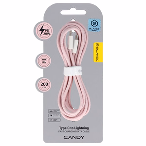 Blavec Kabelis Candy pīnīts - Type C to Lightning - PD 20W 2,4A 2 metres Apple CarPlay (CCA-CL24P20) rožinis