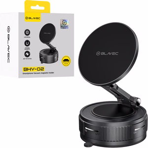Blavec automobilinis laikiklis BHV-02 magnetinis vakuuminis ant priekinio stiklo (BHV02-PMB) juodas (pazeista pakuote)