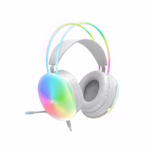 XO laidinės ausinės GE11 jack 3,5mm - USB-A baltos RGB mikrofonas