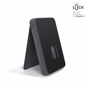 Speck StandyBank + ClickLock 5 000 mAh magnetinė išorinė baterija su atrama, iki 15 W belaidis įkrovimas, suderinama su MagSafe, juoda