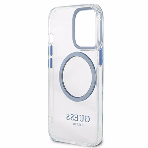 Guess GUHMP13LHTRMB iPhone 13 Pro / 13 6,1" mėlynas/mėlynas hard dėklas Metal Outline Magsafe