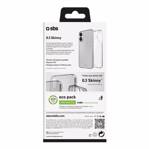 SBS Skinny dėklas skirtas iPhone 16 - skaidrus