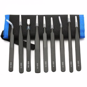 Metalinių pincetų rinkinys UF-TOOLS - ESD-9 (9vnt)