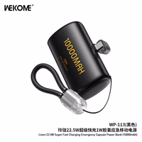 Išorinė baterija WK Design "WP-113" juoda 10000mAh (22.5W)