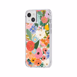 Rifle Paper Clear MagSafe dėklas, skirtas iPhone 14 Plus, „Garden Party Blush“ rašto