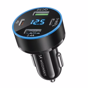 Įkroviklis automobilinis Wozinsky (WDCCB) (2xUSB 2xUSB-C 3A) 50W juodas