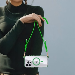 Tel Protect Strap Skaidrus Dėklas telefonui Iphone 16 Pro Max žalias