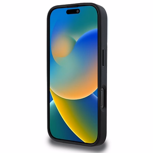 DKNY Paprastas sidabrinis logotipas magnetinis iPhone 16 Pro dėklas - juodas