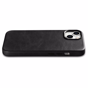 Чехол iCarer Oil Wax Premium Leather для iPhone 14 Plus магнитный кожаный с MagSafe чёрный