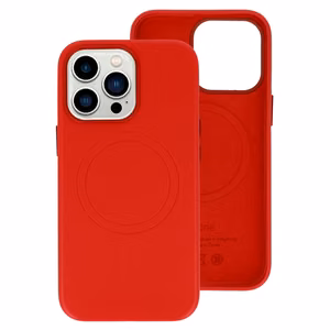 Dėklas (m) telefonui MagSafe odinis iPhone 15 Plus - raudonas