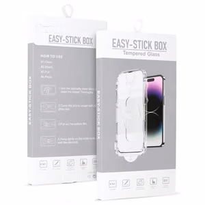 Full Glue Easy-Stick Box grūdintas stiklas iPhone XS Max, juodas