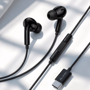 Blavec BHS-01 USB-C į ausis įstatomos ausinės su mikrofonu ir DAC (BHS01-B), juodos