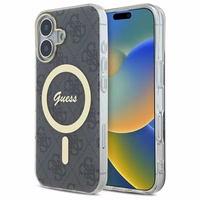 Guess IML 4G Magnetinis dėklas iPhone 16 Plus - juodas