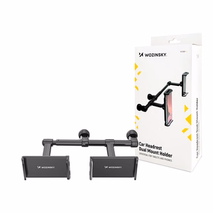 Wozinsky dvigubas automobilio galvos atramos telefono laikiklis juodas (WTHBK1)