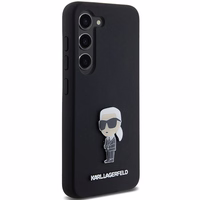 Karl Lagerfeld Silikoninis Ikonik Metal Pin dėklas Samsung Galaxy S24+ - juodas