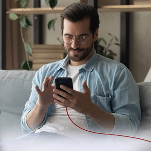 SBS TECABLETISSUETCCR USB-C - USB-C 1,5 m 60W pintas kabelis - raudonas