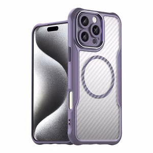 Leading Series Magnetinis silikoninis dėklas telefonui iPhone 16 Pro Max - violetinė