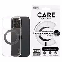 CARE by PanzerGlass Funkcinis dėklas telefonui su stovu iPhone 16 Pro 6.3" juodas/juodas Magnetinis 1322